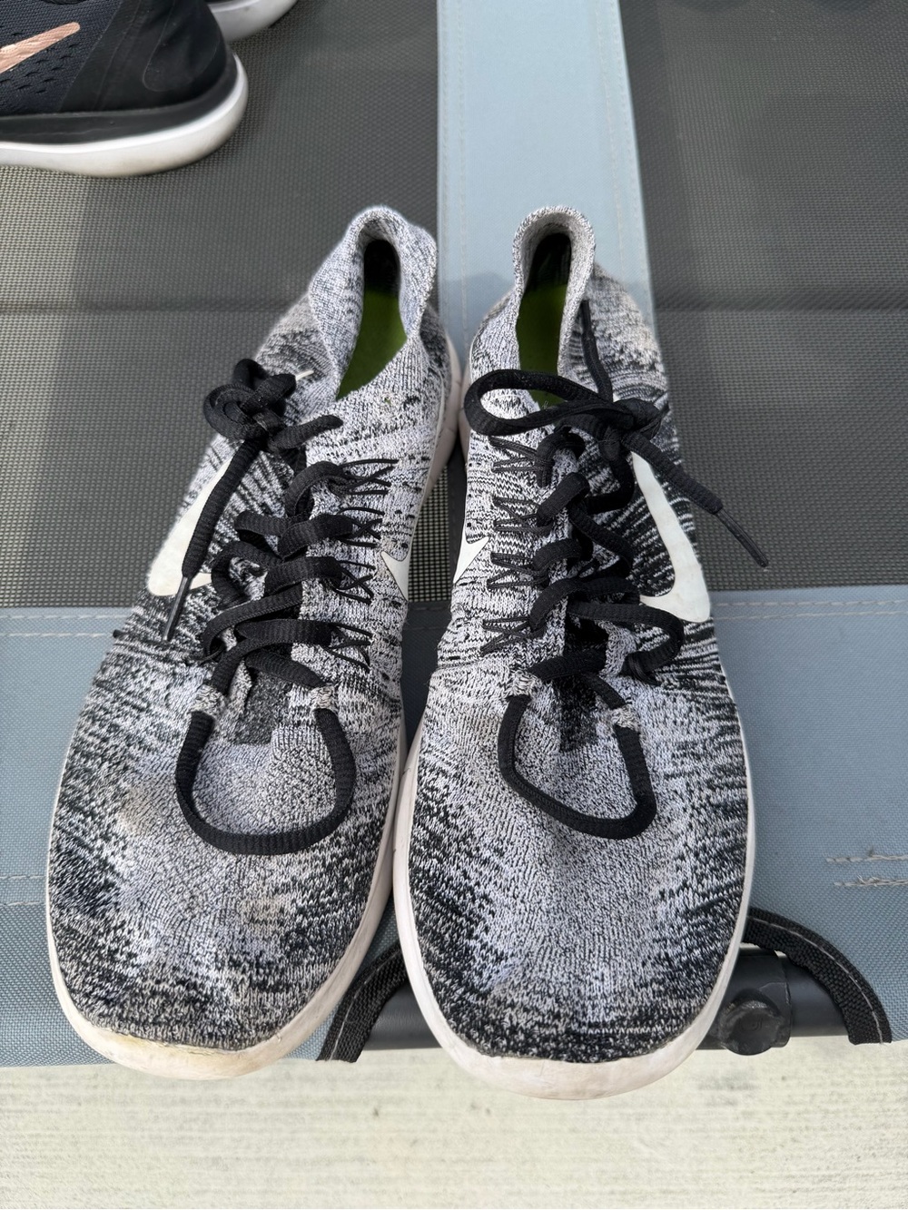 Women's Nike Free Black & White Knit Athletic Sneakers